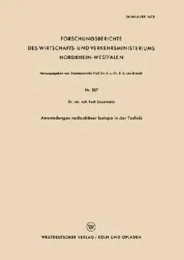 Cover of Anwendungen Radioaktiver Isotope in Der Technik