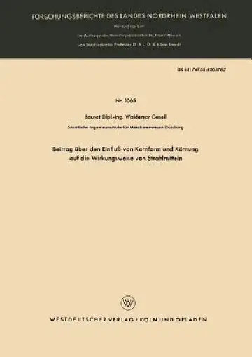 Cover of Beitrag Über Den Einfluß Von Kornform Und Körnung Auf Die Wirkungsweise Von Strahlmitteln