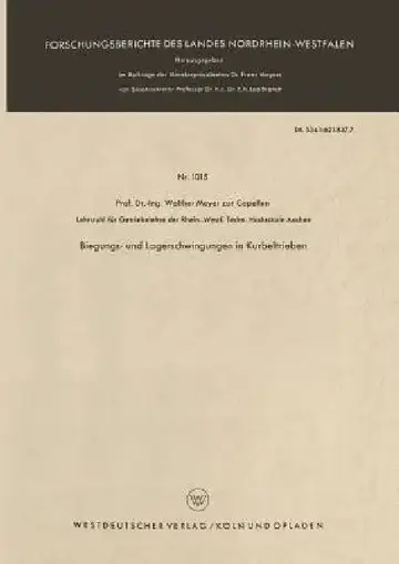 Cover of Biegungs- Und Lagerschwingungen in Kurbeltrieben