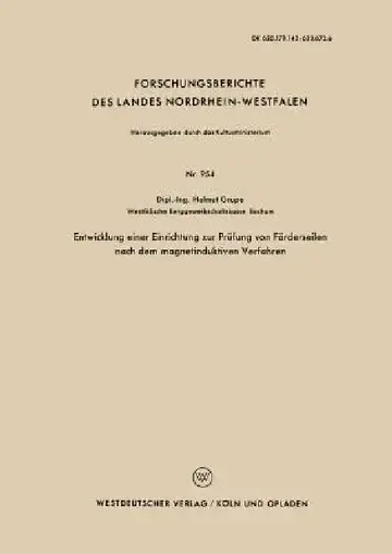Cover of Entwicklung Einer Einrichtung Zur Prüfung Von Förderseilen Nach Dem Magnetinduktiven Verfahren