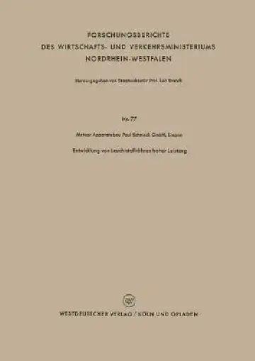 Cover of Entwicklung Von Leuchtstoffröhren Hoher Leistung