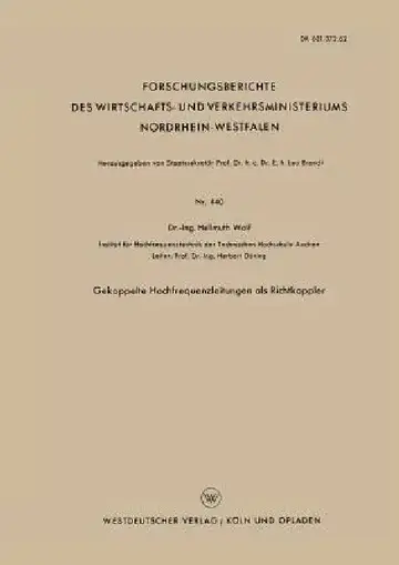 Cover of Gekoppelte Hochfrequenzleitungen ALS Richtkoppler