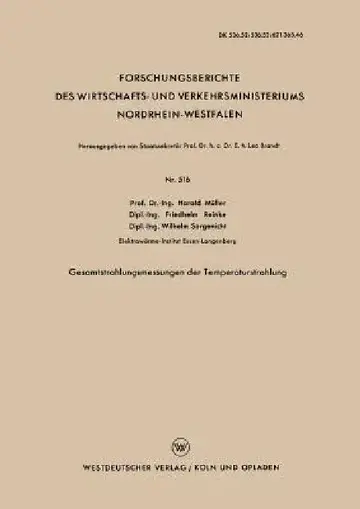 Cover of Gesamtstrahlungsmessungen Der Temperaturstrahlung