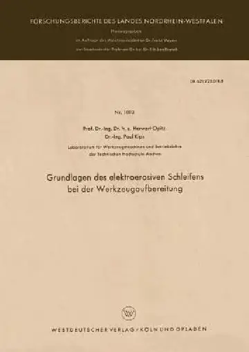 Cover of Grundlagen Des Elektroerosiven Schleifens Bei Der Werkzeugaufbereitung