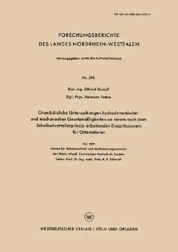 Cover of Grundsätzliche Untersuchungen Hydrodynamischer Und Mechanischer Gesetzmäßigkeiten an Einem Nach Dem Scheibenverteilerprinzip Arbeitenden Einspritzsyst
