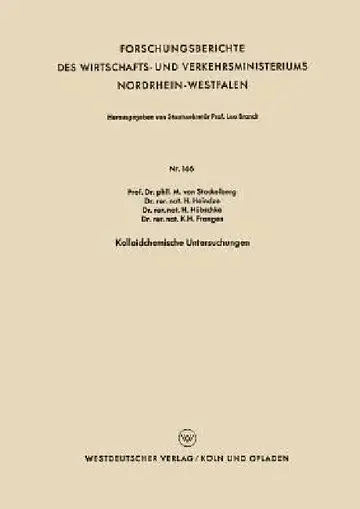 Cover of Kolloidchemische Untersuchungen
