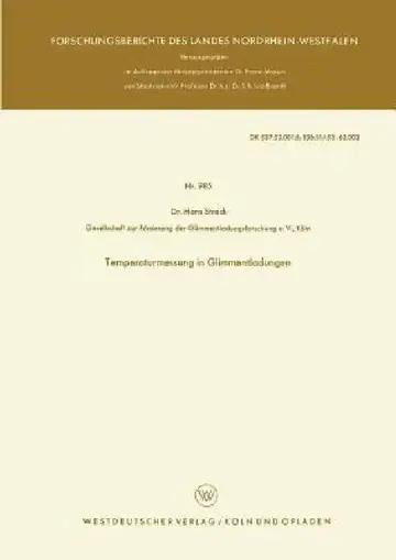 Cover of Temperaturmessung in Glimmentladungen