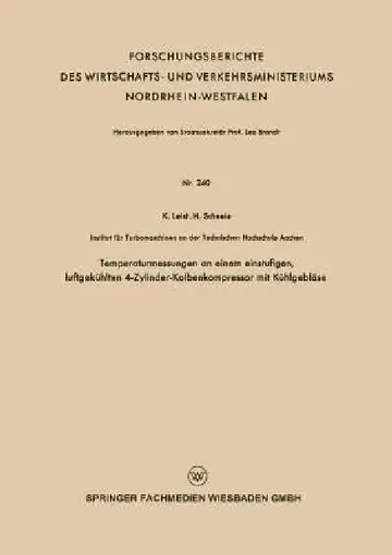 Cover of Temperaturmessungen an Einem Einstufigen, Luftgekühlten 4-Zylinder-Kolbenkompressor Mit Kühlgebläse
