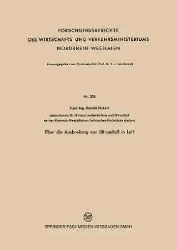 Cover of Über Die Ausbreitung Von Ultraschall in Luft