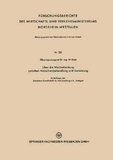 Cover of Über Die Wechselwirkung Zwischen Holzschutzbehandlung Und Verleimung