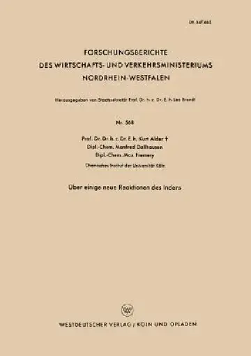 Cover of Über Einige Neue Reaktionen Des Indens