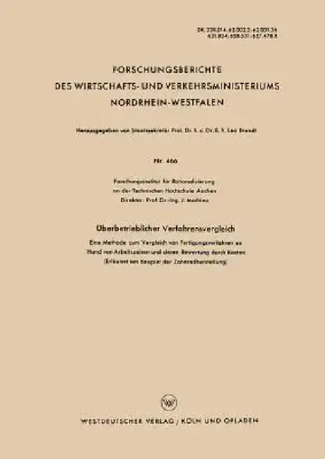 Cover of Überbetrieblicher Verfahrensvergleich