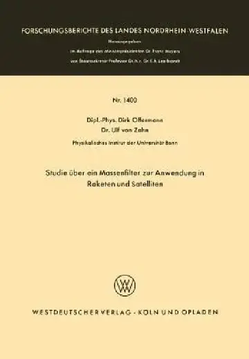 Cover of Studie Über Ein Massenfilter Zur Anwendung in Raketen Und Satelliten