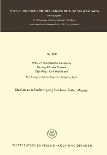 Cover of Studien zum Preßvorgang bei feuerfesten Massen