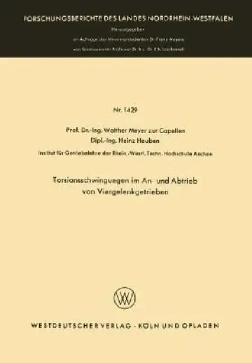 Cover of Torsionsschwingungen Im An- Und Abtrieb Von Viergelenkgetrieben