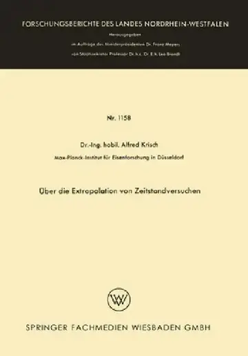 Cover of Über die Extrapolation von Zeitstandversuchen
