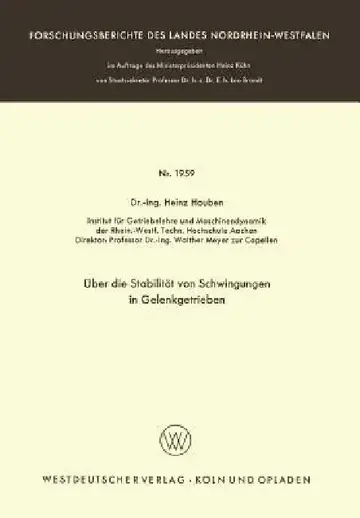 Cover of Über Die Stabilität Von Schwingungen in Gelenkgetrieben