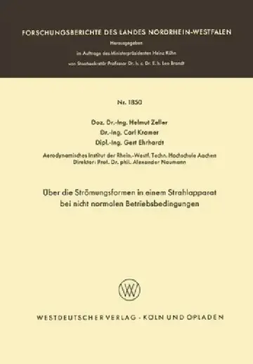 Cover of Über die Strömungsformen in einem Strahlapparat bei nicht normalen Betriebsbedingungen
