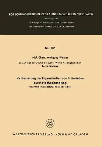 Cover of Verbesserung Der Eigenschaften Von Sinterteilen Durch Nachbehandlung