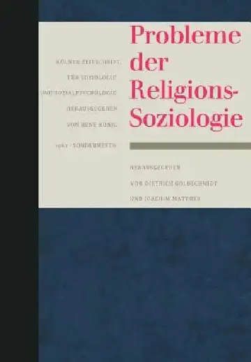 Cover of Probleme Der Religionssoziologie
