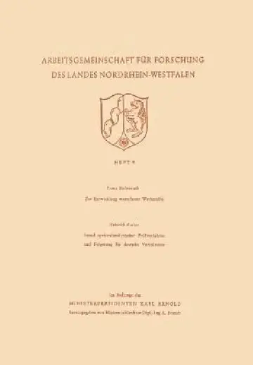Cover of Zur Entwicklung Warmfester Werkstoffe. Stand Spektralanalytischer Prüfverfahren Und Folgerung Für Deutsche Verhältnisse