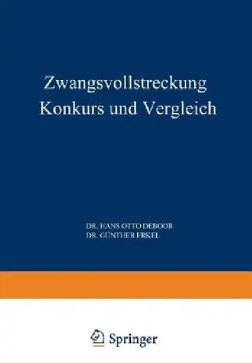 Cover of Zwangsvollstreckung Konkurs Und Vergleich