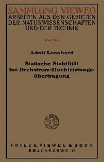 Cover of Statische Stabilität Bei Drehstrom-Hochleistungsübertragung