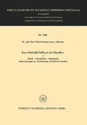 Cover of Das Weltbild Teilhard de Chardins
