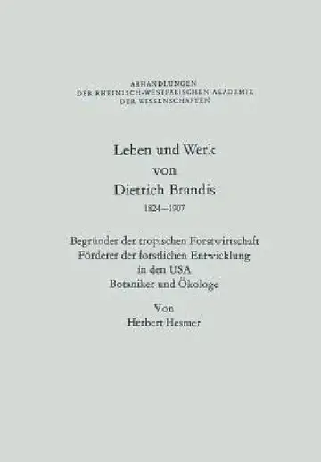 Cover of Leben Und Werk Von Dietrich Brandis 1824-1907