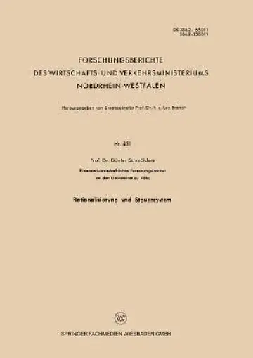 Cover of Rationalisierung Und Steuersystem