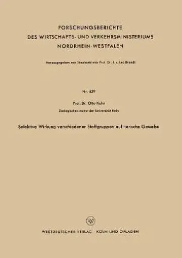 Cover of Selektive Wirkung Verschiedener Stoffgruppen Auf Tierische Gewebe