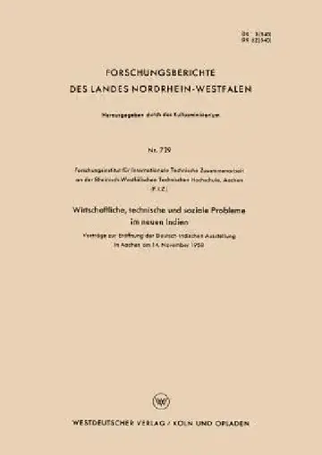 Cover of Wirtschaftliche, Technische Und Soziale Probleme Im Neuen Indien