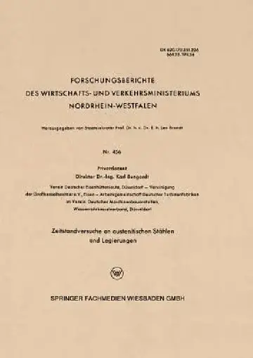Cover of Zeitstandversuche an Austenitischen Stählen Und Legierungen