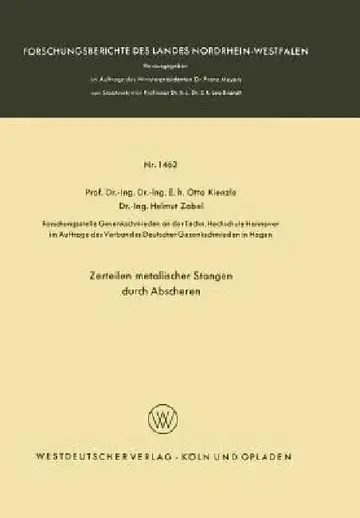 Cover of Zerteilen Metallischer Stangen Durch Abscheren