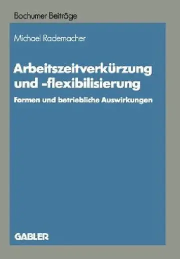 Cover of Arbeitszeitverkürzung Und -Flexibilisierung