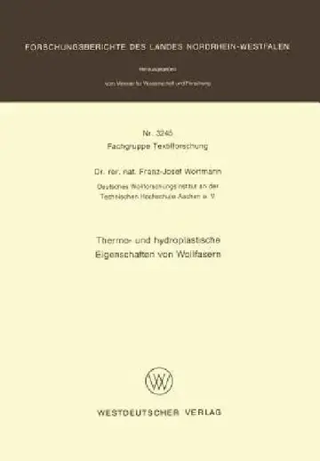 Cover of Thermo- Und Hydroplastische Eigenschaften Von Wollfasern