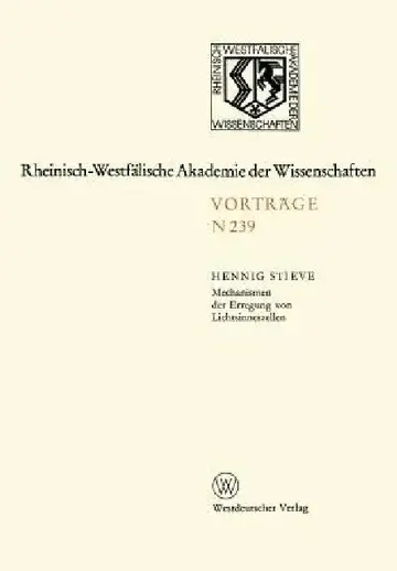 Cover of Mechanismen Der Erregung Von Lichtsinneszellen