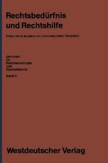 Cover of Rechtsbedürfnis Und Rechtshilfe