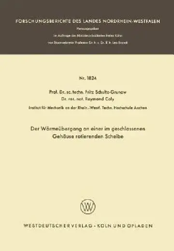Cover of Der Wärmeübergang an Einer Im Geschlossenen Gehäuse Rotierenden Scheibe