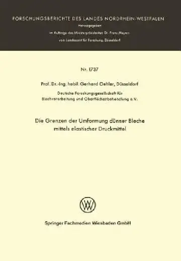 Cover of Die Grenzen Der Umformung Dünner Bleche Mittels Elastischer Druckmittel