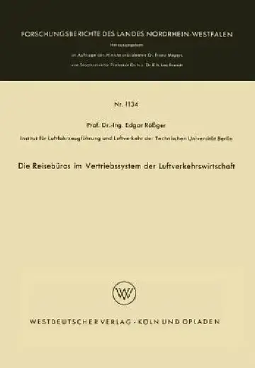 Cover of Die Reisebüros Im Vertriebssystem Der Luftverkehrswirtschaft