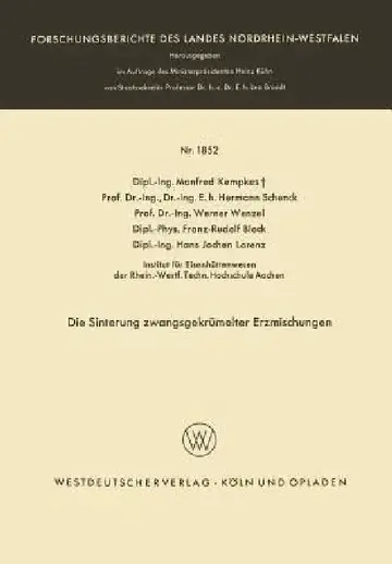 Cover of Die Sinterung Zwangsgekrümelter Erzmischungen