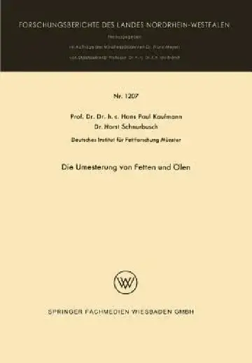 Cover of Die Umesterung Von Fetten Und Ölen
