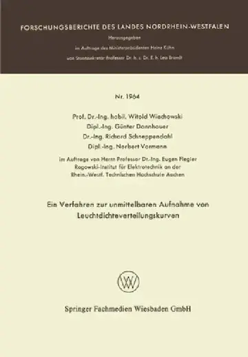 Cover of Ein Verfahren zur unmittelbaren Aufnahme von Leuchtdichteverteilungskurven