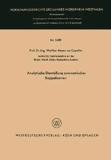 Cover of Analytische Darstellung Symmetrischer Koppelkurven