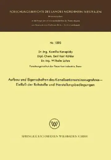 Cover of Aufbau Und Eigenschaften Des Kanalisationssteinzeugrohres -- Einfluß Der Rohstoffe Und Herstellungsbedingungen