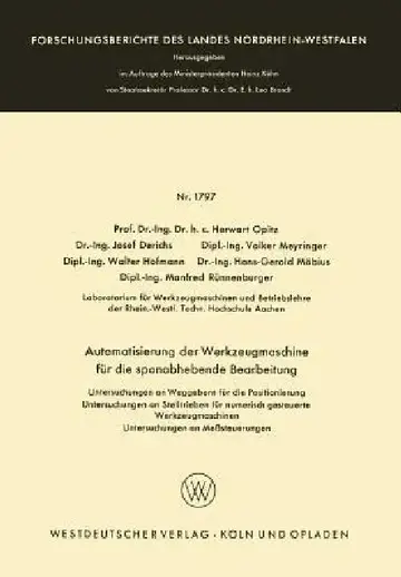 Cover of Automatisierung Der Werkzeugmaschine Für Die Spanabhebende Bearbeitung