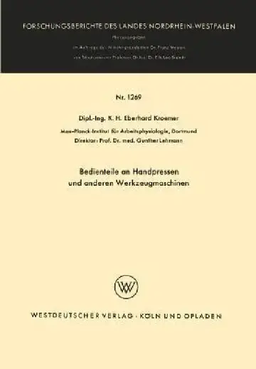 Cover of Bedienteile an Handpressen Und Anderen Werkzeugmaschinen