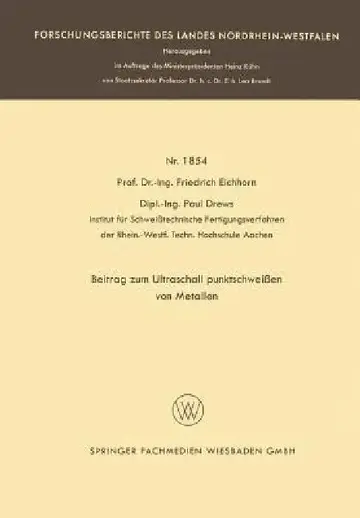 Cover of Beitrag Zum Ultraschallpunktschweißen Von Metallen