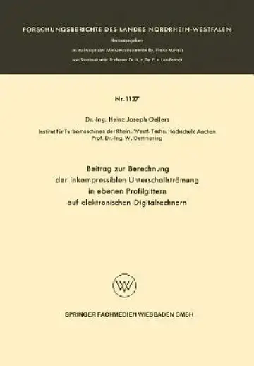Cover of Beitrag Zur Berechnung Der Inkompressiblen Unterschallstrümung in Ebenen Profilgittern Auf Elektronischen Digitalrechnern